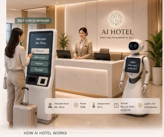 Premium hotel guest room prepared for connected hospitality operations